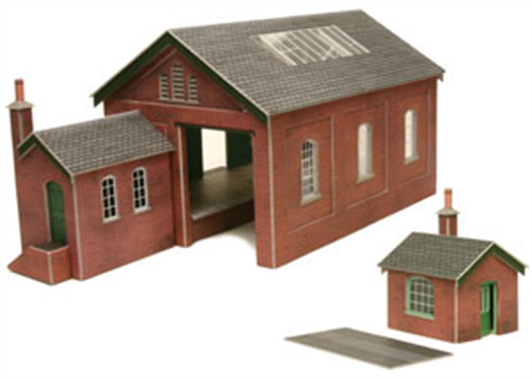 Metcalfe OO PO232 Goods Shed Red Brick Card Construction Kit