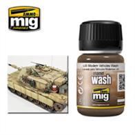 MIG Productions 1007 Enamel Weathering Wash - US Modern VehiclesEnamel Weathering Wash 35ml JarDirt colour wash suitable for use on modern US sand coloured vehicles