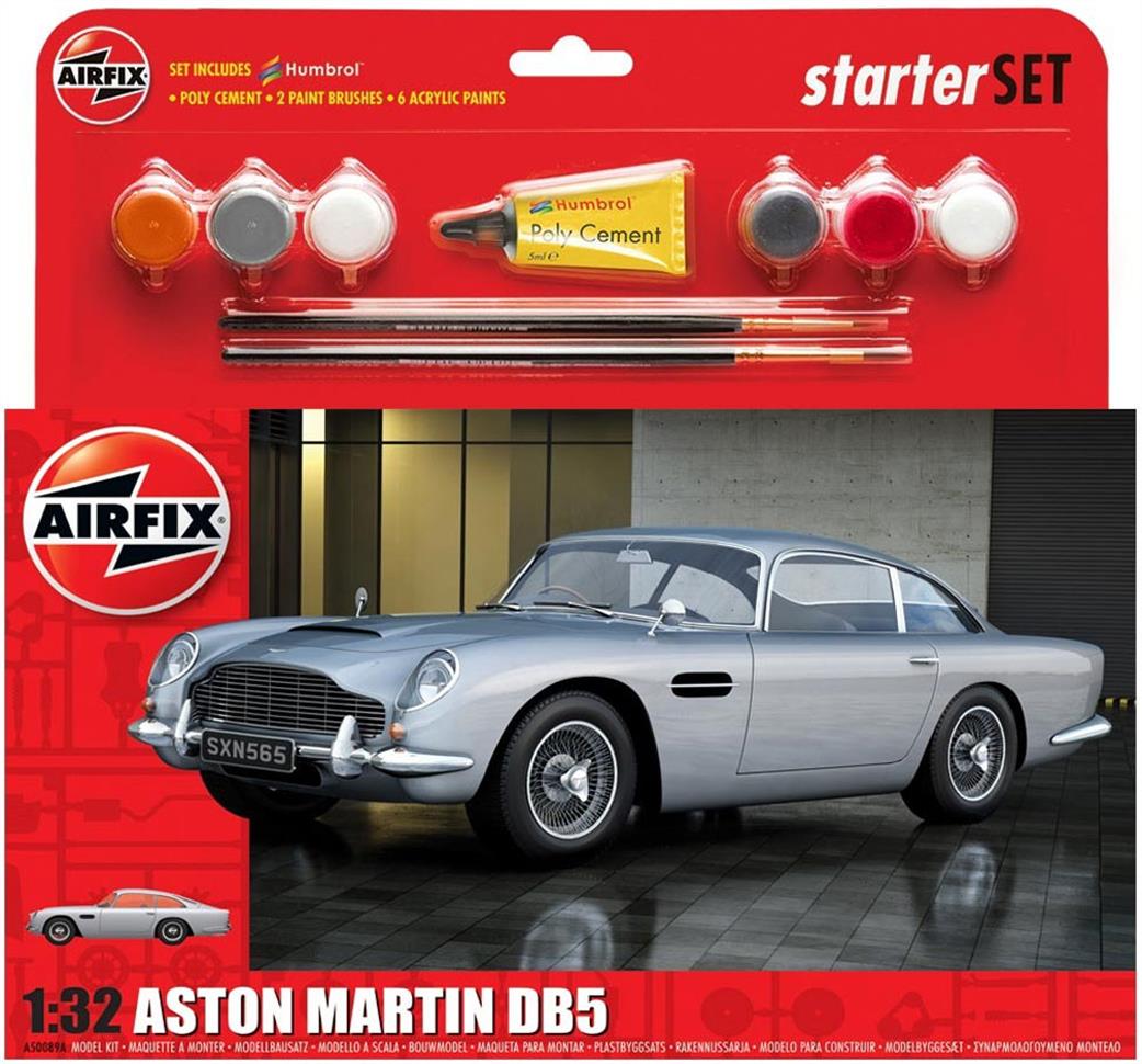 Airfix 1/32 A50089B Aston Martin DB5 Medium Starter Gift Set