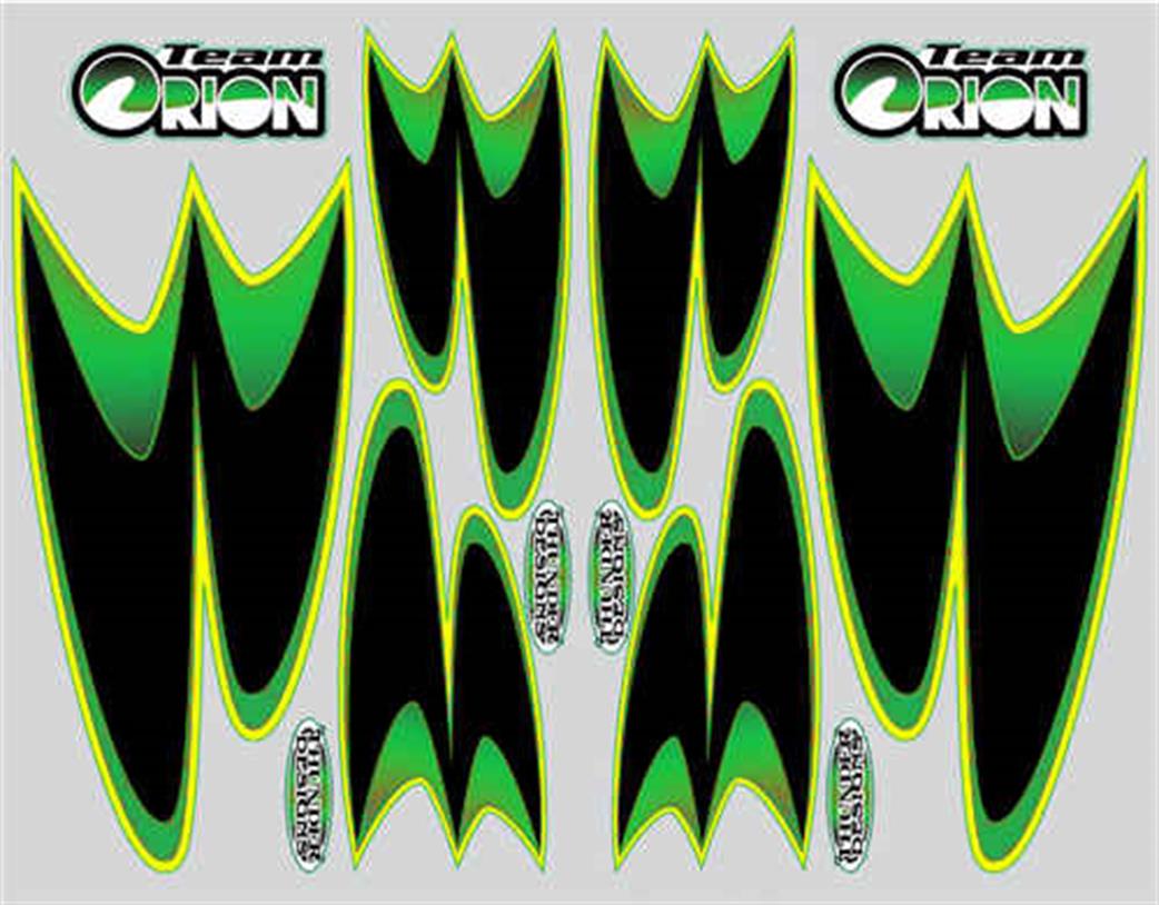 Team Orion  59035 Fear Factor Green & Yellow Internal Graphic Decal Sets