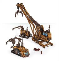 A highly-detailed, evocative plastic scenery kit, the Galvanic Servohaulers are a set of 2 haulers and a large crane, which open up a host of modelling options with which to add linear obstacles to your gaming table, providing cover for your miniatures and evoking a lived-in, working feel to the industrial scenery of the Sector Mechanicus range.