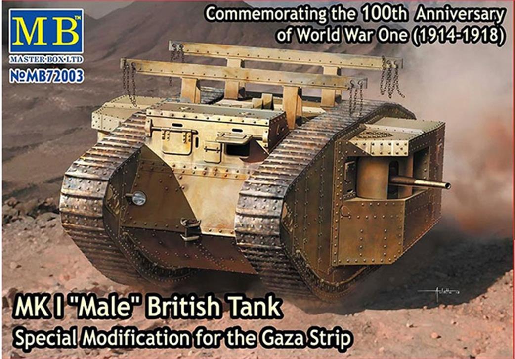 Master Box Ltd 1/72 MB72003 British WW1 Male/Female Tank Mk1 Gaza Strip Modification Plastic Kit