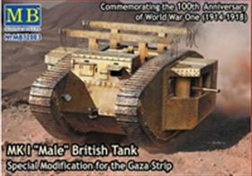 Master Box 72003 1/72 Scale British MK1 "Male" Tank - Special Modifications for the Gaza StripThe kit includes decals and full instructions.Glue and paints are required to assemble and complete the model (not included)