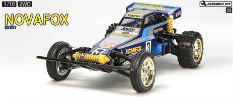 Tamiya 1/10 NovaFox RC Car Kit 58577This is an updated R/C model of the original FOX off-road buggy originally released in 1985. The 2013 edition is named Novafox. The R/C model retains the dust and dirt resistance features of the original while employing dog-bone type rear drive-shafts to provide the vehicle enhanced reliability