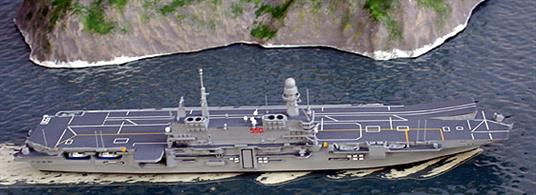 This modern Italian carrier ( in modern day terminology, helicopter cruiser) Cavour, C550, makes an impressive sight and this revised model issued in 2015, shows her as she is today. See also the Italian destroyers and frigates from the same maker.