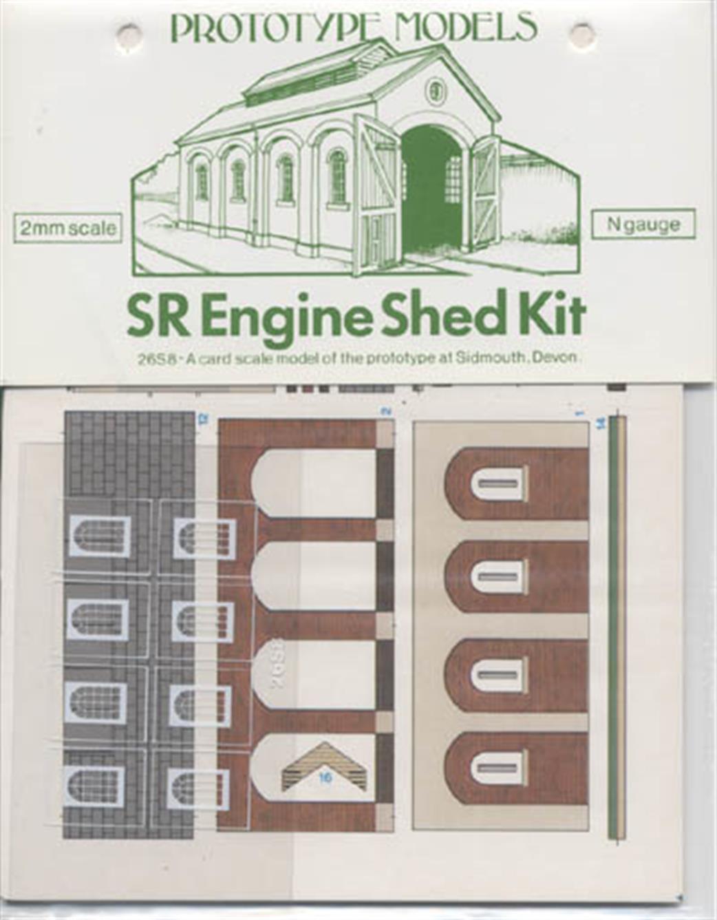 Prototype Models 26S8 SR Engine Shed Card Kit N