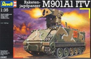 Revell 03087 1/35 Scale M901A1 ITV Raketen-JagdpanzerDimensions - Length 139mm.The kit contains over 190 parts. Structural details on surfaces are faithfully reproduced. True-to-original tracks are made from injection moulded segments and individual links. Features include traversing M23 turret with detailed TOW launcher and movable hatches. Authentic decals for two US Army versions are included together with full instructions.Glue and paints are required