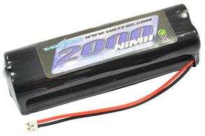 Voltz TX Flat Battery 9.6 2000Mah JR/Spectrum and Pulse Stick 100mm x 30mm x 30mm