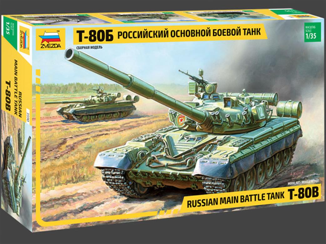 Zvezda 1/35 3590 Russian Main Battle Tank T-80B Plastic Kit