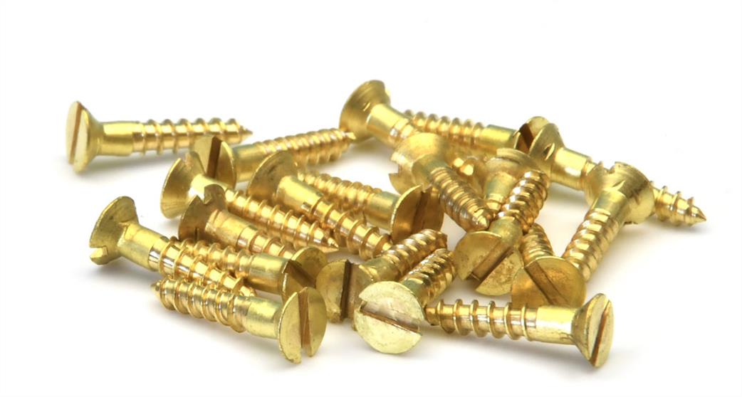Expo  A32002 1.6mm x 12mm Brass Wood Screws Pack of 20