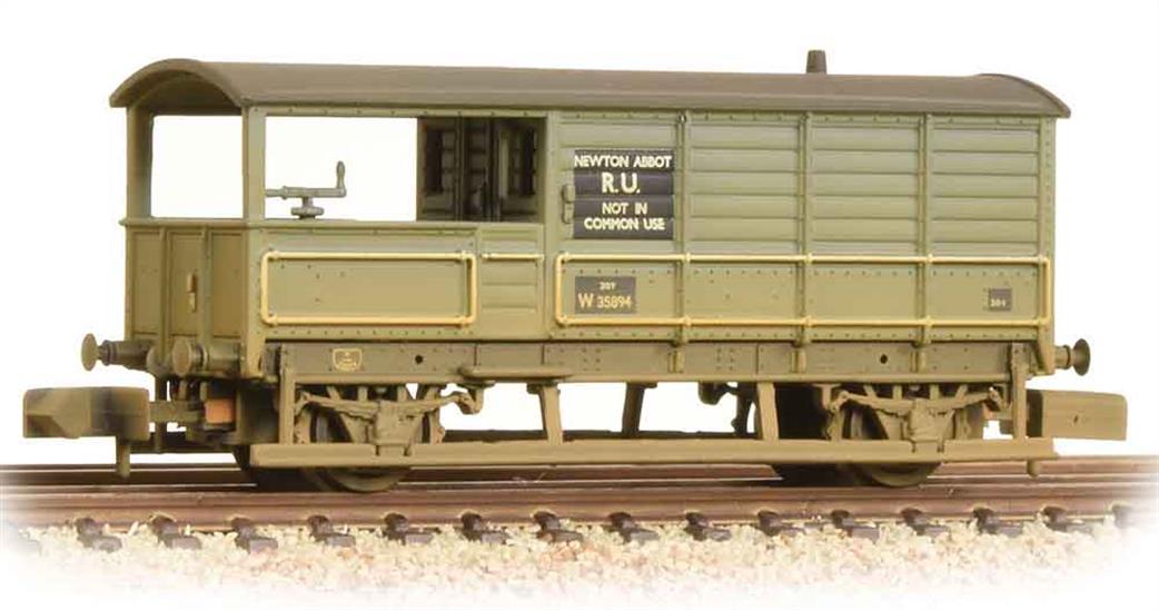 Graham Farish N 377-376A BR ex-GWR Toad Goods Guards Brake Van Grey Weathered