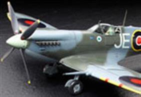 Tamiya Supermarine Spitfire Mk.IXC Fighter Model Kit 60319 is a 1/32 scale plastic assembly kit of the RAF Spitfire Mk.IXc Overall Length: 302mm, Overall Width: 352mm. Glue and paints are required