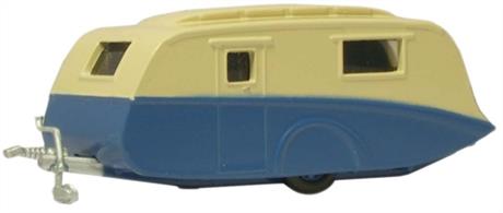 Oxford Diecast 1/76 Caravan Cream &amp; Blue 76CV002