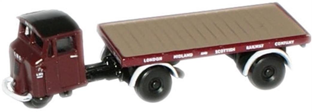 Oxford Diecast NMH009 Mechanical Horse Flatbed Trailer LMS 1/148