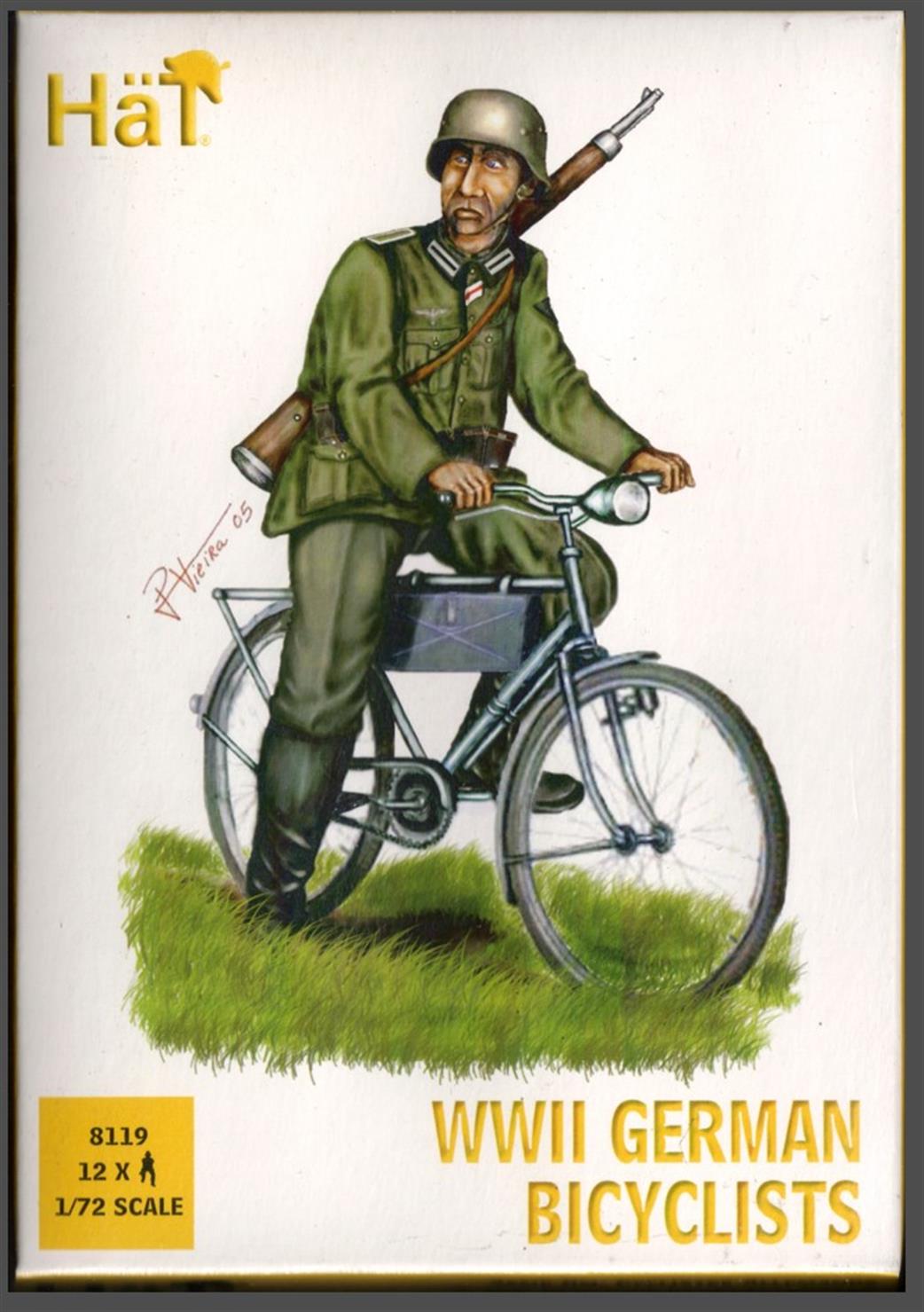 Hat 1/72 8119 WW2 German Cyclists Unpainted plastic Figures