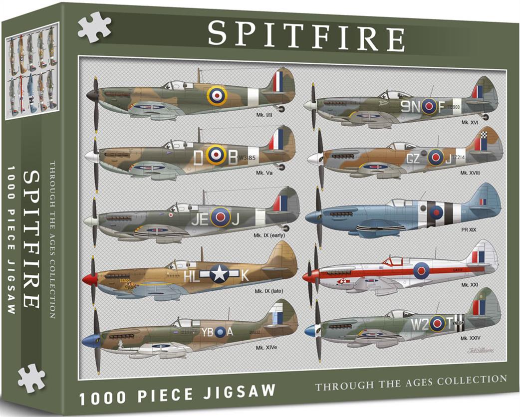 Coach House Partners  CHP0125 Spitfire Through The Ages 1000 Piece Jigsaw Puzzle