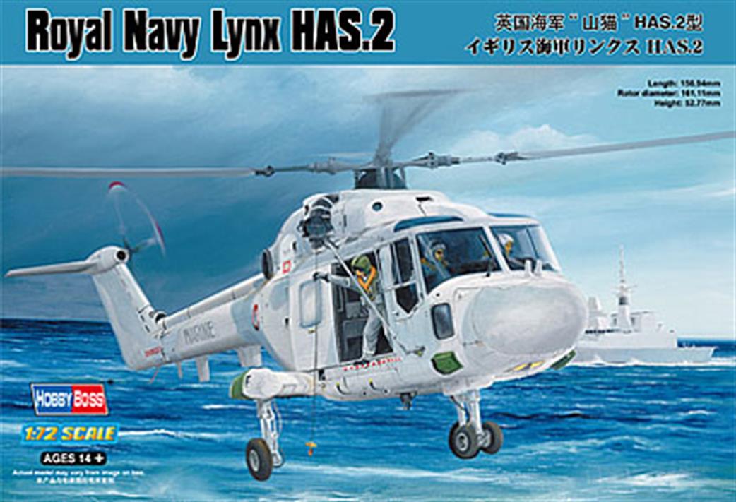 Hobbyboss 1/72 87236 Westland Lynx HAS 2 Royal Navy Plastic Helicopter Kit