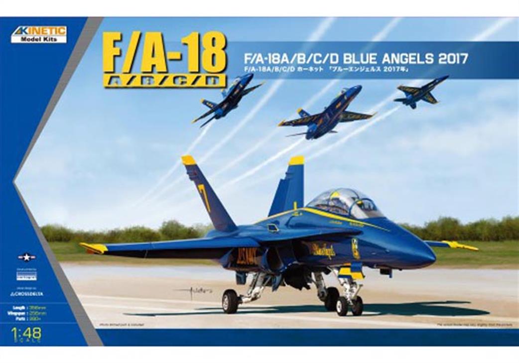 Kinetic Models 48073 F/A-18 Hornet Blue Angels Quality Plastic Kit 1/48
