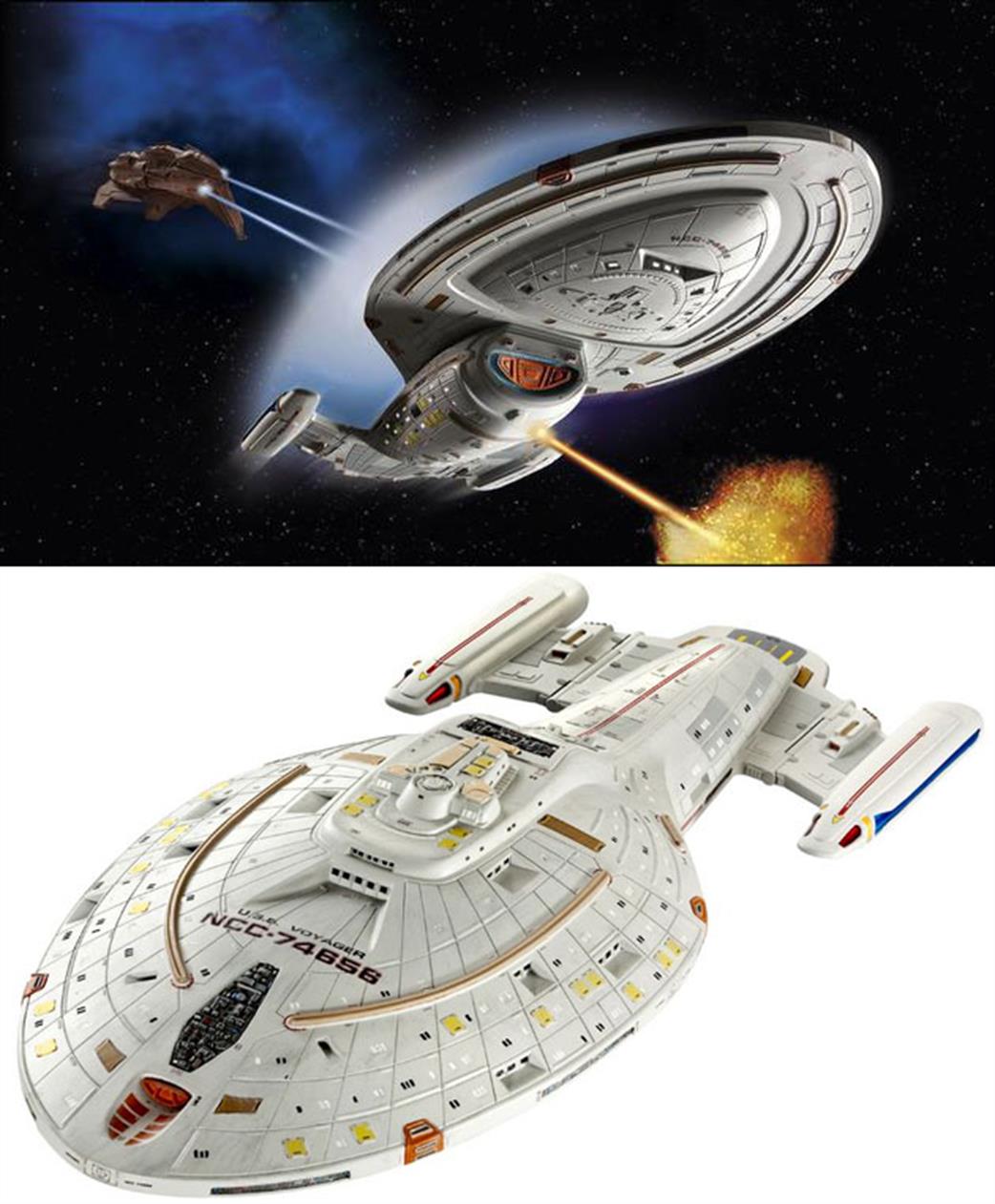 Revell 1/677 USS Voyager and diorama : r/StarTrekStarships