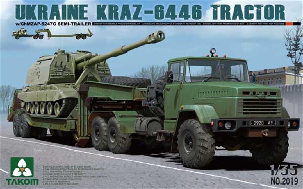 Takom 1/35 02019 Ukraine KrAZ-6446 Tractor & ChMZAP-5247G Semi-trailer Kit