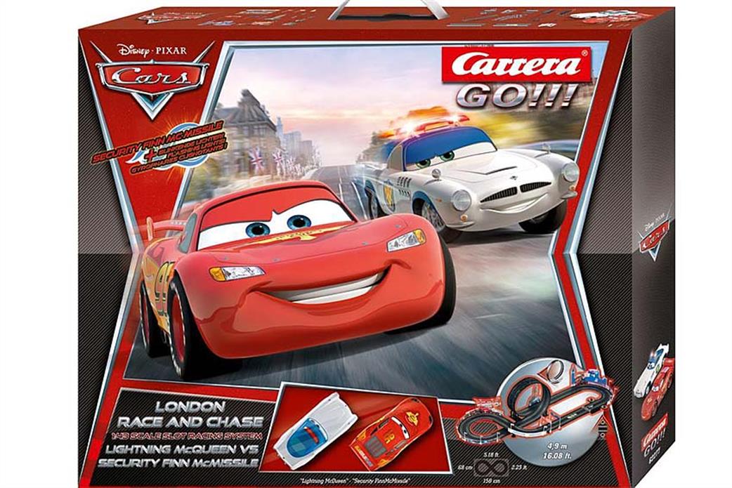 Carrera 1/43 62277 GO Disney Pixar Cars London Slot Car Racing Set