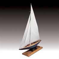 The Schooner Endeavour staked a claim on the America's Cup, winning the first two races. The third regatta was bound to be the most exciting. Fate played an unkind trick to Sir Thoms Sopwith, who failed and thus couldn't win the America's Cup. Kit features plank-on-frame construction with laser cut keel, frames and deck; double planking in basswood and mahogany; metal and wooden fittings; cloth sails; wooden detailed mast; brass photoetched parts; plans and detailed instructions.Scale 1:35, Length: 1150mm.Skill Level 4