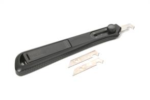 This tool is ideal for scoring panel lines in plastic models, and cleaning up those rough edges.