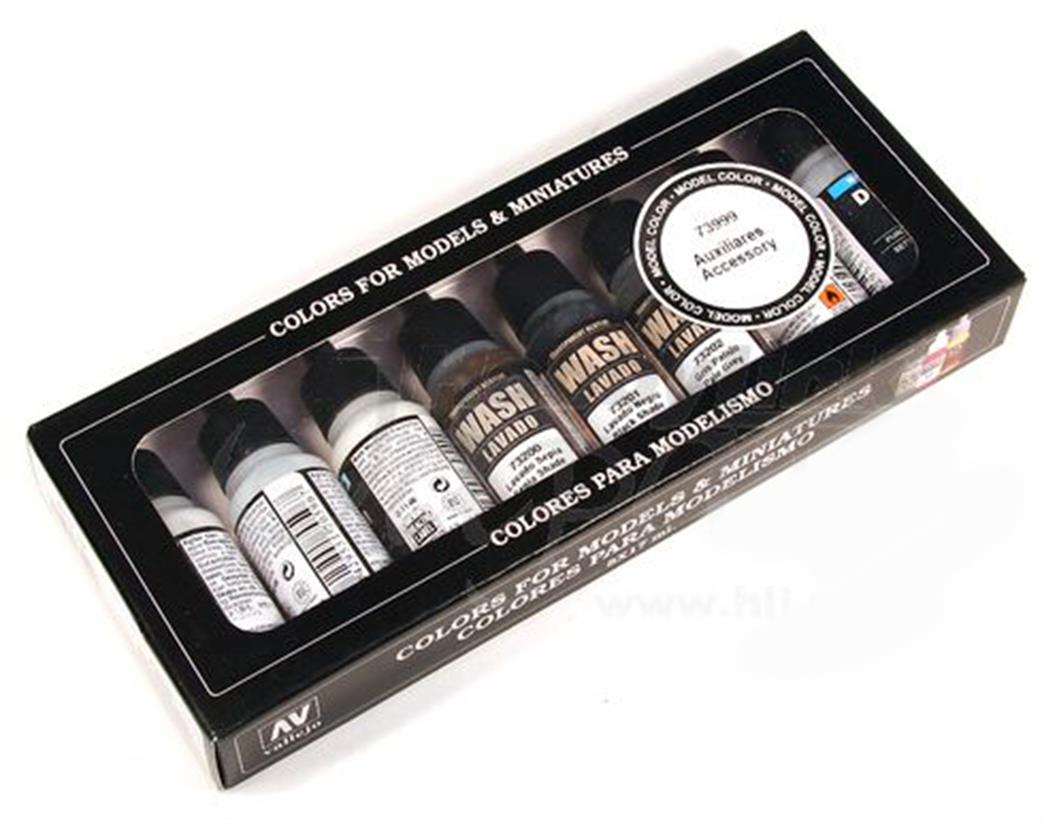 Vallejo  73999 Accessory Paint Set For Detailing And Decalling