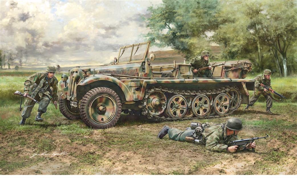 Italeri 1/35 6561 Sd.kfz. 10 Demag D7 with German Paratroopers Kit