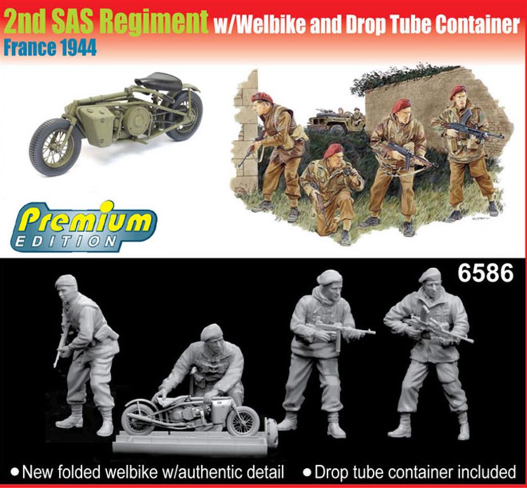 Dragon Models 1/35 6586 British 2nd SAS Regiment with Welbike & Drop Tube Container Premium Edition