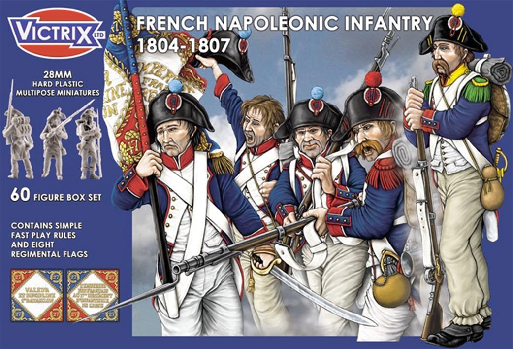 Victrix VX0008 French Napoleonic Infantry 1804-1807 Unpainted Plastic Figures 28mm