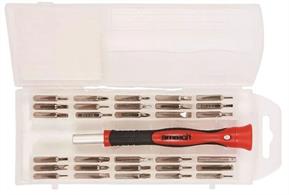 This precision screwdriver set is ideal for working on computers, mobile phones, glasses, watches, etc. VERSATILE: With an easy-spin magnetic handle, it includes a useful assortment of slotted, Phillips and Torx screwdriver bits and comes in a storage case.