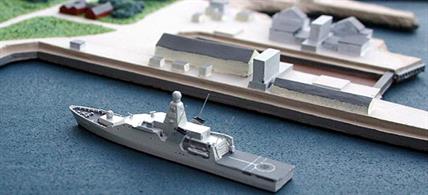 A 1/1250 scale waterline model of HNLMS P840 Holland a Dutch OVP  in 2009 by Albatros SM Alk400