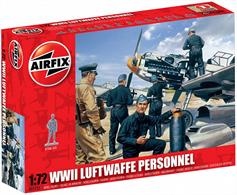 Figures in this set are posed loading fixing and maintaining as well as including aircrew in both standing and running posesBox contains unpainted plastic 48 parts