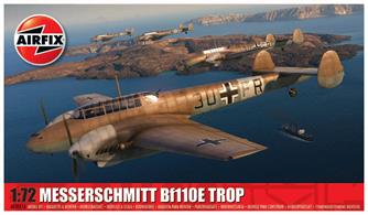 Airfix 1/72nd A03081A Messerschmitt Bf110E/E-2 Trop WW2 Fighter Aircraft KitNumber of parts 108Glue and paints are required to assemble and complete the model (not included)