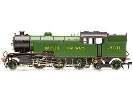 Our replication of the standardised Thompson L1 Class ‘E9011’ locomotive is complete with the striking BR green livery. This model is DCC-ready and is compatible with our HM7000 8-Pin decoder. The accessory pack contains one hook coupling, one bar coupling, an articulated small coupler assembly, two vacpipes, a tall L1 rear vac pipe, an L1 front step, two L1 cylinder drain cocks for the left-hand side, a tall L1 front vac pipe and an L1 pull rod.DCC ready with 8 pin decoder connection.