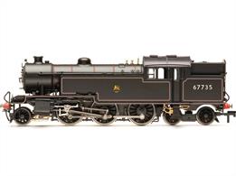 Our replica of the standardised Thompson L1 Class ‘67735’ locomotive is complete with a sophisticated BR black livery. This model is DCC-ready and is compatible with our HM7000 8-Pin decoder. The accessory bag contains a hook coupling, a bar coupling, an articulated small coupler assembly, two vacpipes, a tall L1 rear vac pipe, two L1 front steps, two L1 cylinder draincocks, a tall L1 front vac pipe and an L1 pull rod.DCC ready with 8 pin decoder connection.