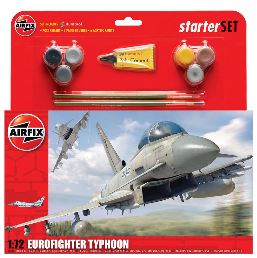 Airfix 1/72 A50098 Eurofighter Typhoon Gift Set with Paint & Glue