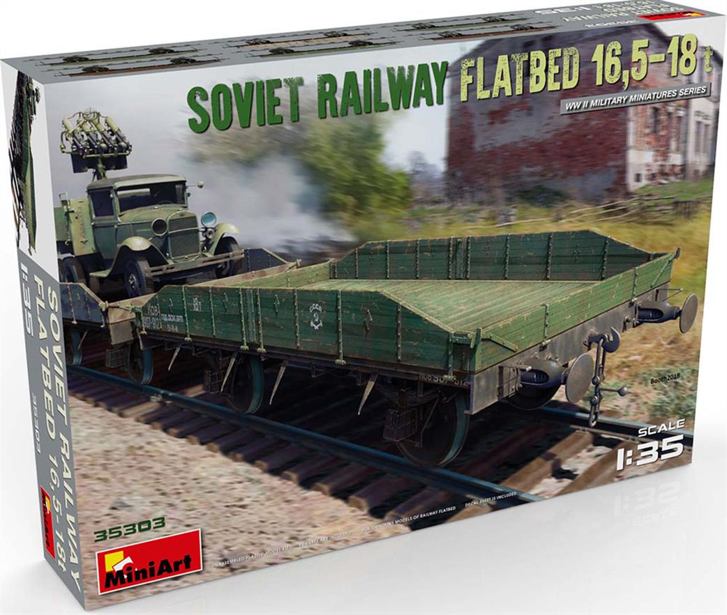 MiniArt 1/35 35303 Soviet Railway Flatbed Car 16,5 18T Plastic Kit