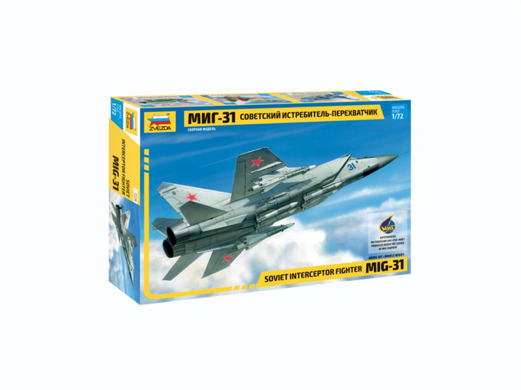 Zvezda 1/72 7229 Mig-31 Soviet interceptor Fighter Aircraft Kit