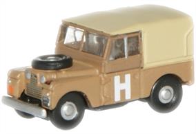 Oxford Diecast 1/148 Sand/Military Land Rover 88" Canvas NLAN188002