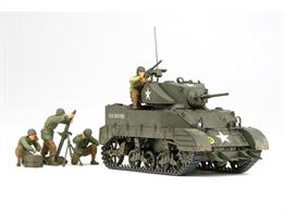 Tamiya 35313 1/35 Scale US Light Tank M5A1 Pursuit Operation with 4 FiguresLength 135mm