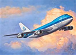 Revell 1/450 Boeing 747-100 Airplane Kit 03999Model-details:- Textured Surfaces - Simulated Undercarriage - 4 Engines - KLM Decal Set.Number of parts 22Length 158mm, Wingspan 133mm.Glue and paints are required