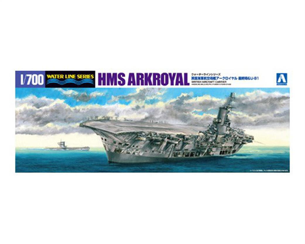 Aoshima 1/700 01022 HMS Ark Royal and U81 Plastic Model Kit Set
