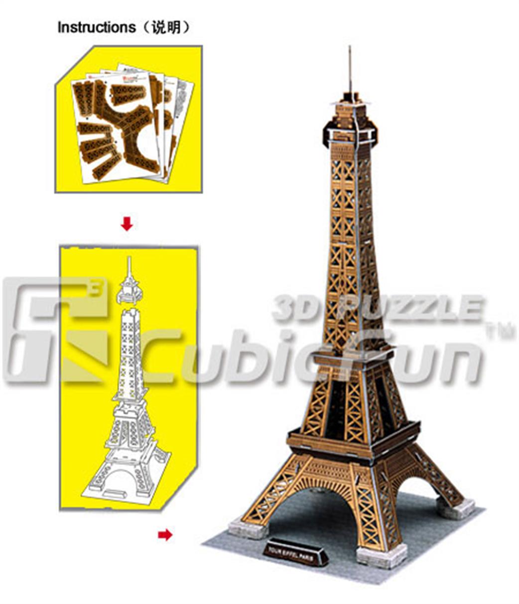 CubicFun  C044HG Eiffel Tower Paris 3D Puzzle Kit