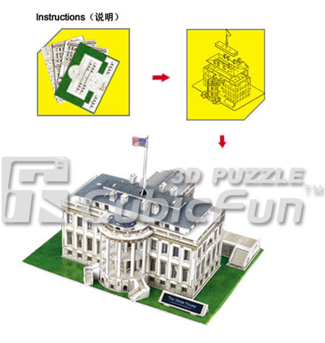 CubicFun  C060H White House Washington DC 3D Puzzle Kit