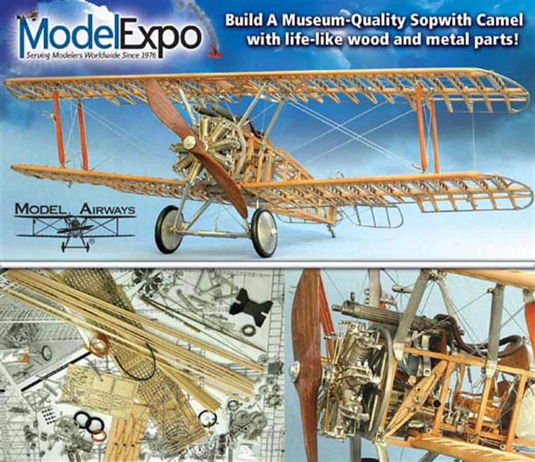 Model Airways 1/16 MA1030 Sopwith Camel Wood and Metal Model Aircraft Kit