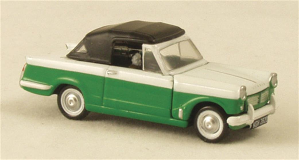 Classix Scenix 1/76 EM76881 Triumph Herald 12/50 Conv. Green White Hood Up