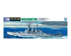 Detailed 1:700 scale plastic waterline model kit of the USS Washington.