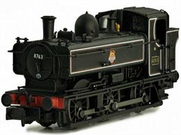 A detailed N gauge model of the Great Western 57xx class pannier tank locomotives with the later 8750 style rounded cab. Finished as locomotive3711 in British Railways black livery with early lion over wheel emblem.Chassis incorporates a 6-pin DCC decoder socket. Dapol magnetic couplers and standard N gauge couplers are supplied along with a bag of spares and fine details for further optional detailing.